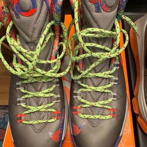 Nike Gray and Green Athletic Shoes with Robust Lacing